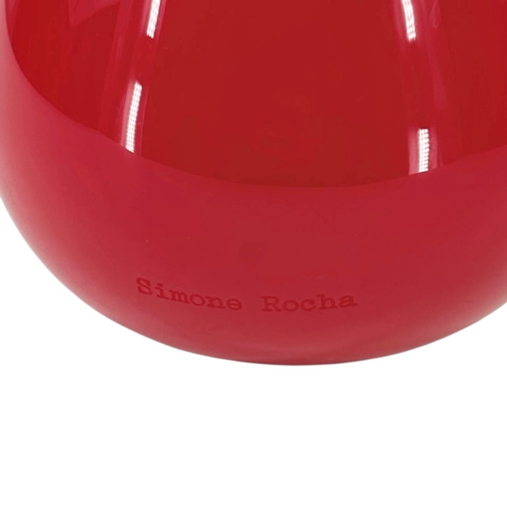 Simone Rocha Red Micro Embellished Faux Pearl Strap Hard Shell Egg Clutch Bag - Picture 9 of 16